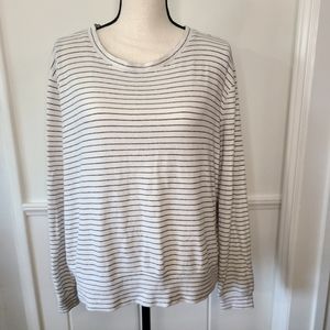 Dylan Women's Long Sleeve Shirt White Black Stripes Small